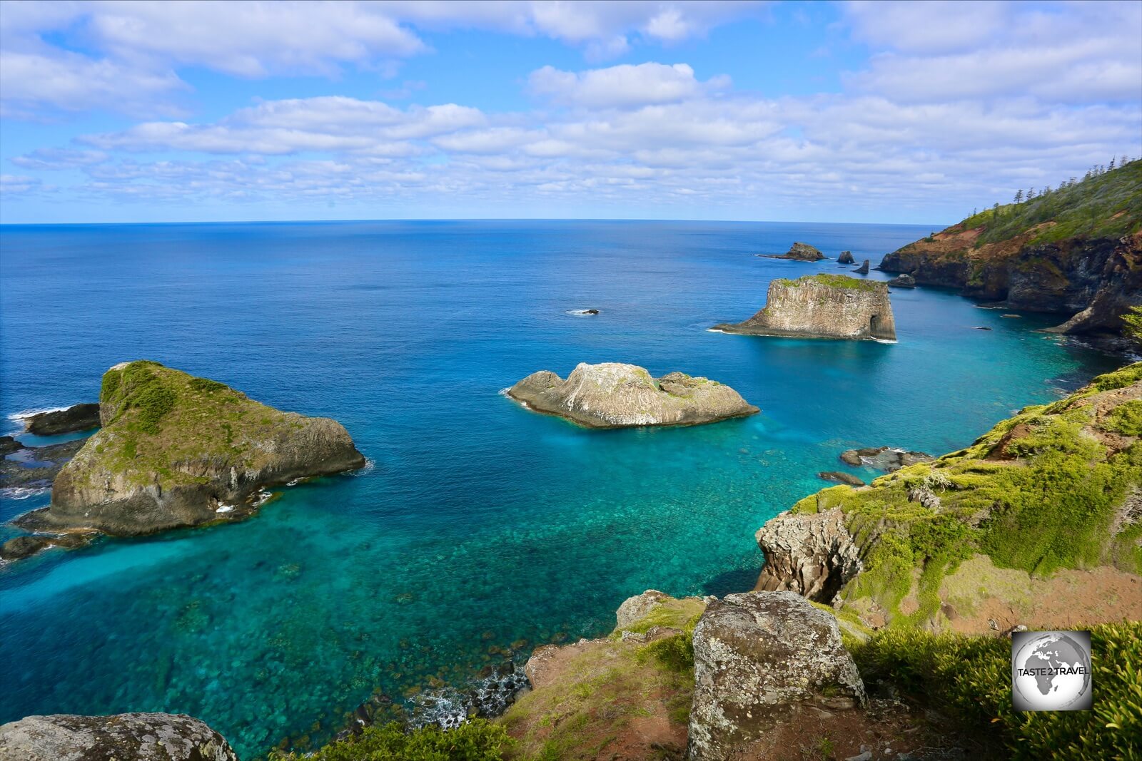 A view of the north coast of Norfolk Island from the Captain Cook lookout.