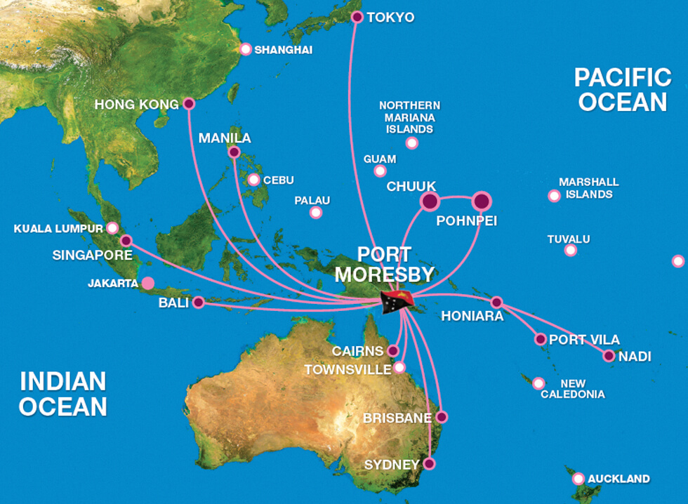 Air Nuigini Route Map