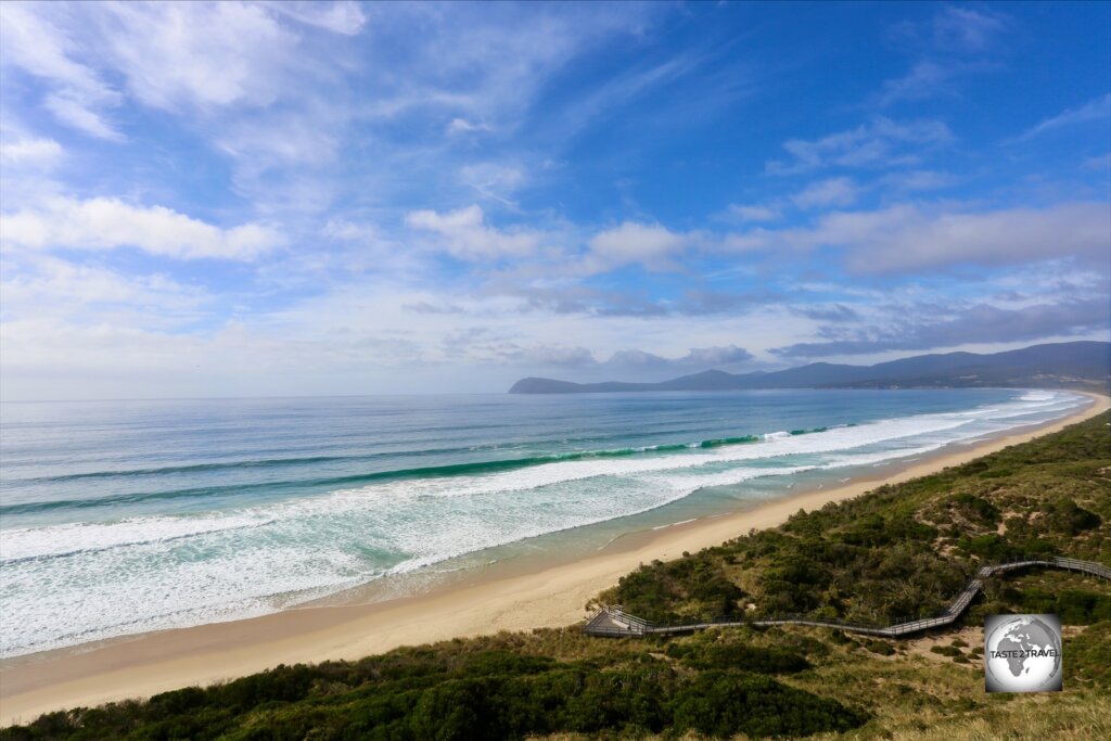 A view of Bruny Island from <i>The Neck lookout</i>.