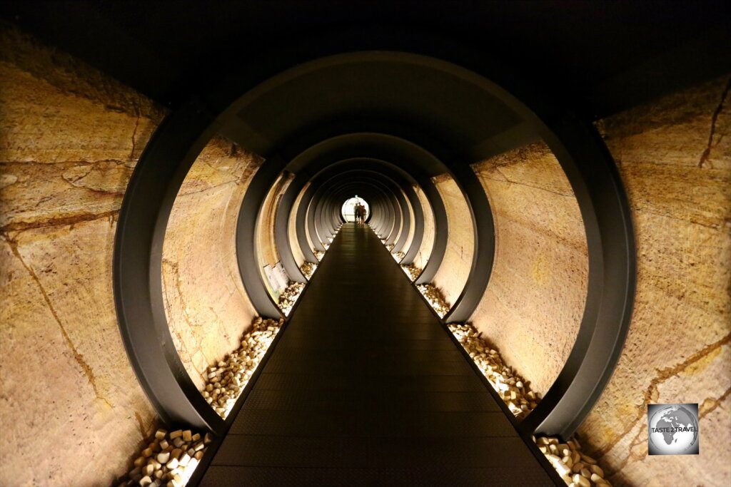 A view of the subterranean 'Museum of Old and New Art' (MONA).