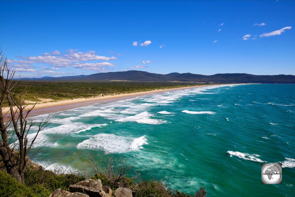 A panoramic view of the north coast at the Narawntapu National Park.