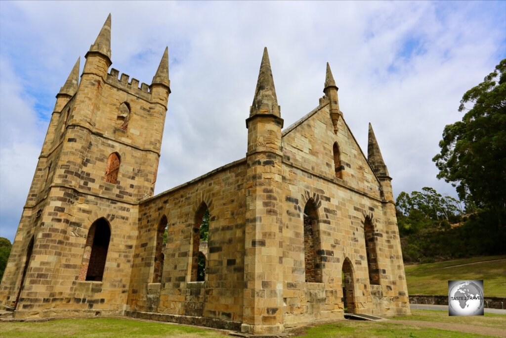 The ruins of the former church at Port Arthur Penal Settlement.