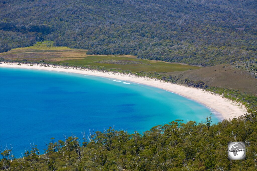 A view of Wineglass bay, which is a highlight of the Freycinet National Park.