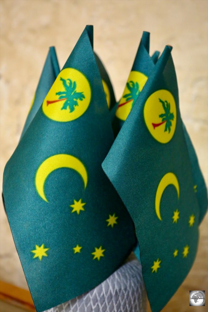 Souvenir flags of Cocos (Keeling) Islands.