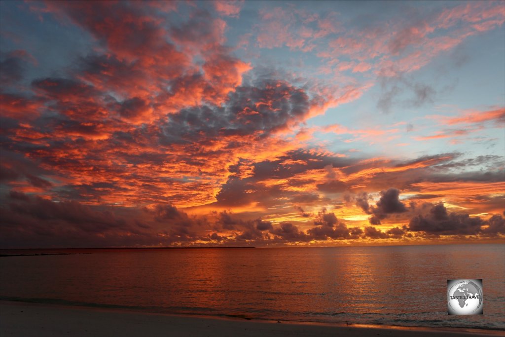 Sunset on Home Island, Cocos (Keeling) Islands.