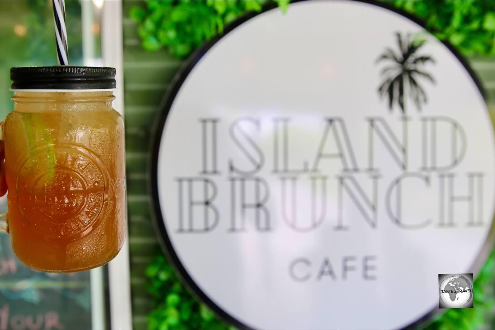 Iced tea at the Island Brunch cafe on Home Island.