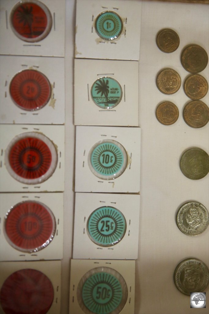 The modern version of the Cocos Rupee was in the form of coloured plastic tokens.