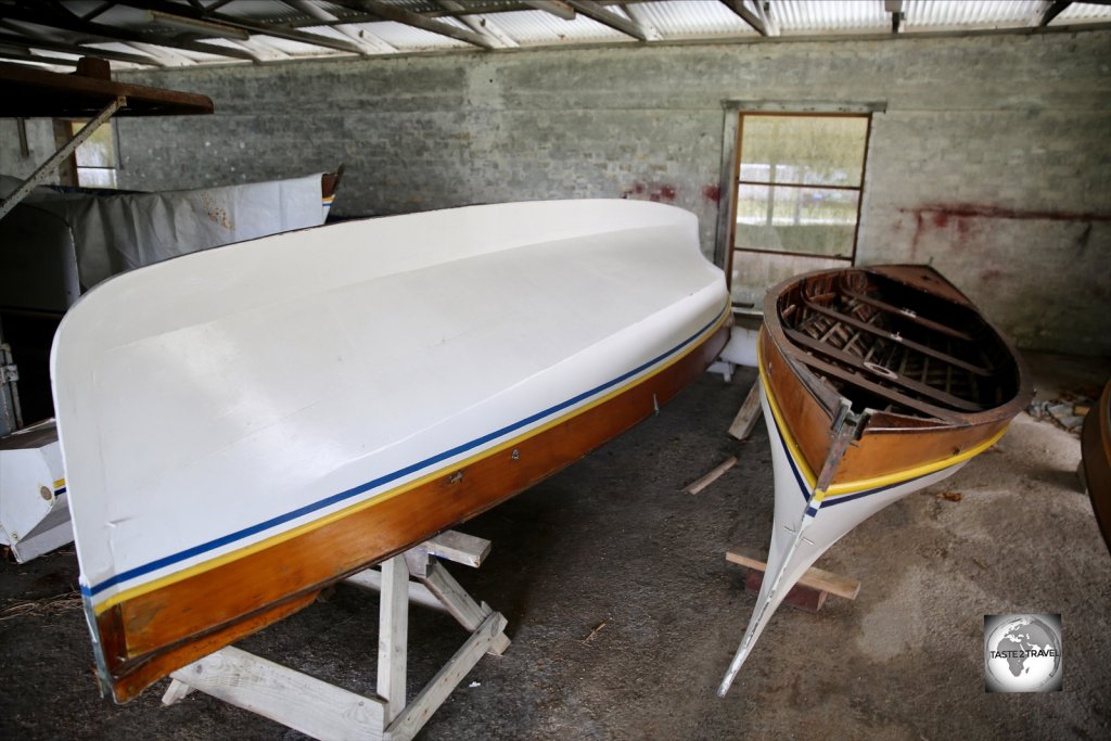 Jukong wooden boats at the Home Island Museum.