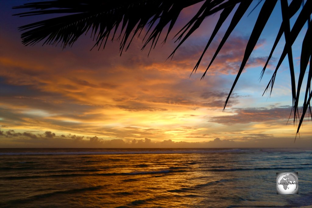 The end of another day in paradise as the sun sets on West Island, the main tourist hub on the Cocos (Keeling) Islands.