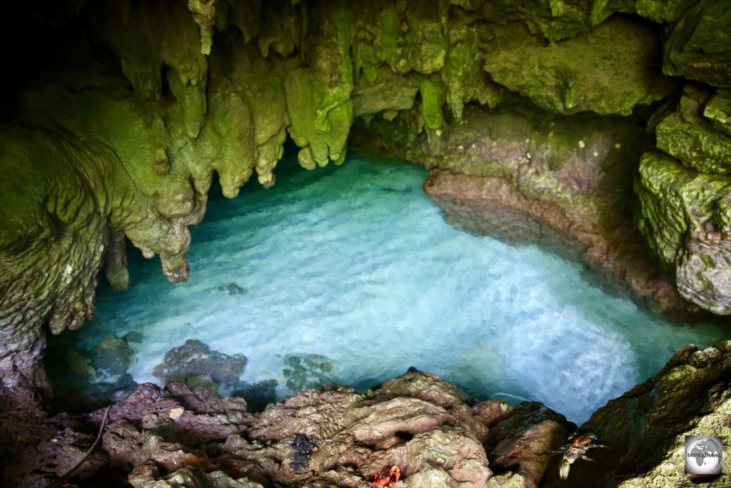 The Blue grotto is located on the North coast of Christmas Island.