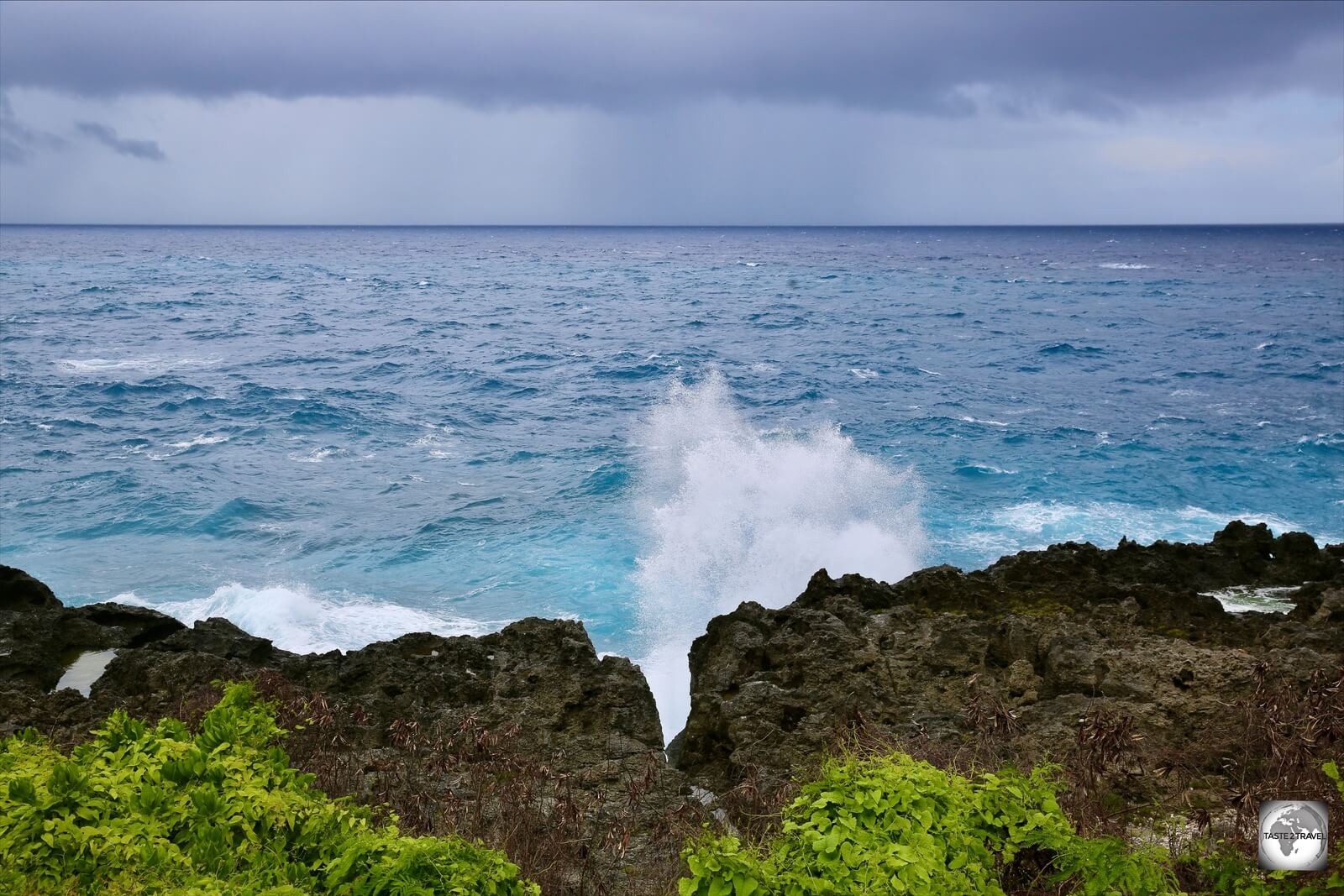The coast at Settlement is lined with razor-sharp limestone cliffs.