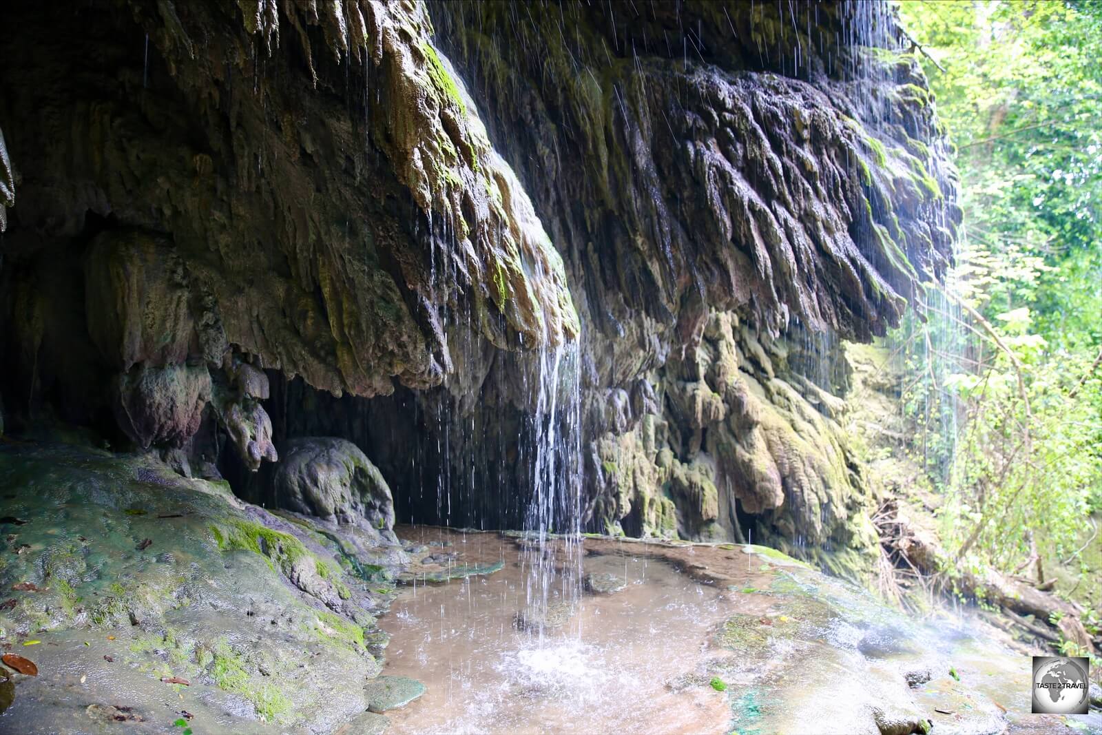 A view of Hughs Dale waterfall on Christmas Island.