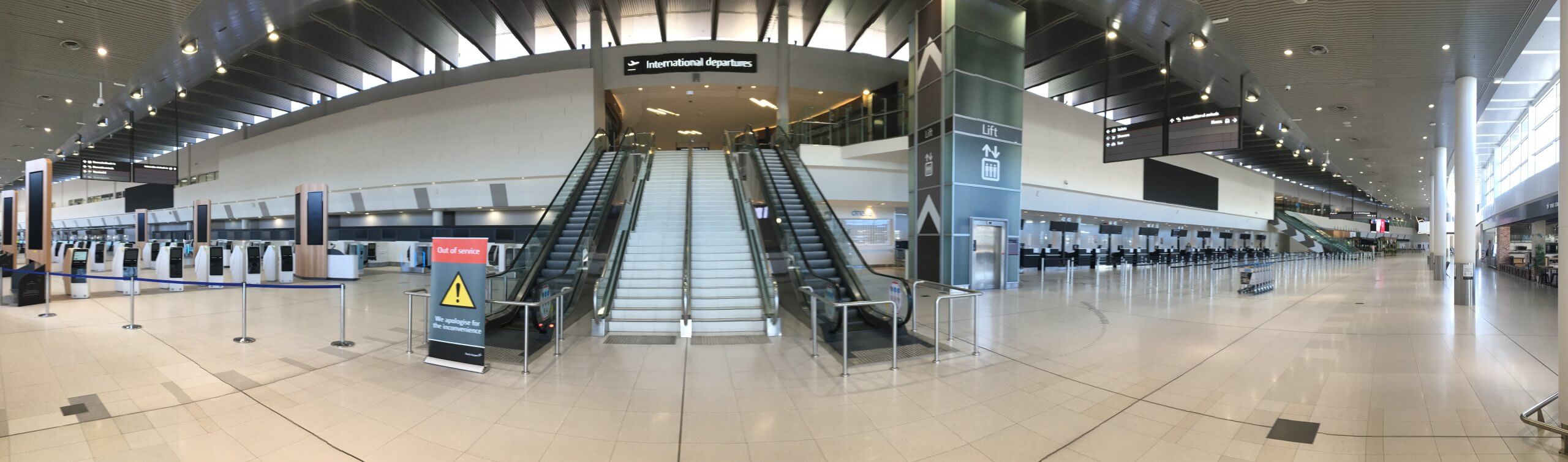Flights to Christmas Island depart from Perth International airport, which was empty due to the ongoing Covid pandemic.
