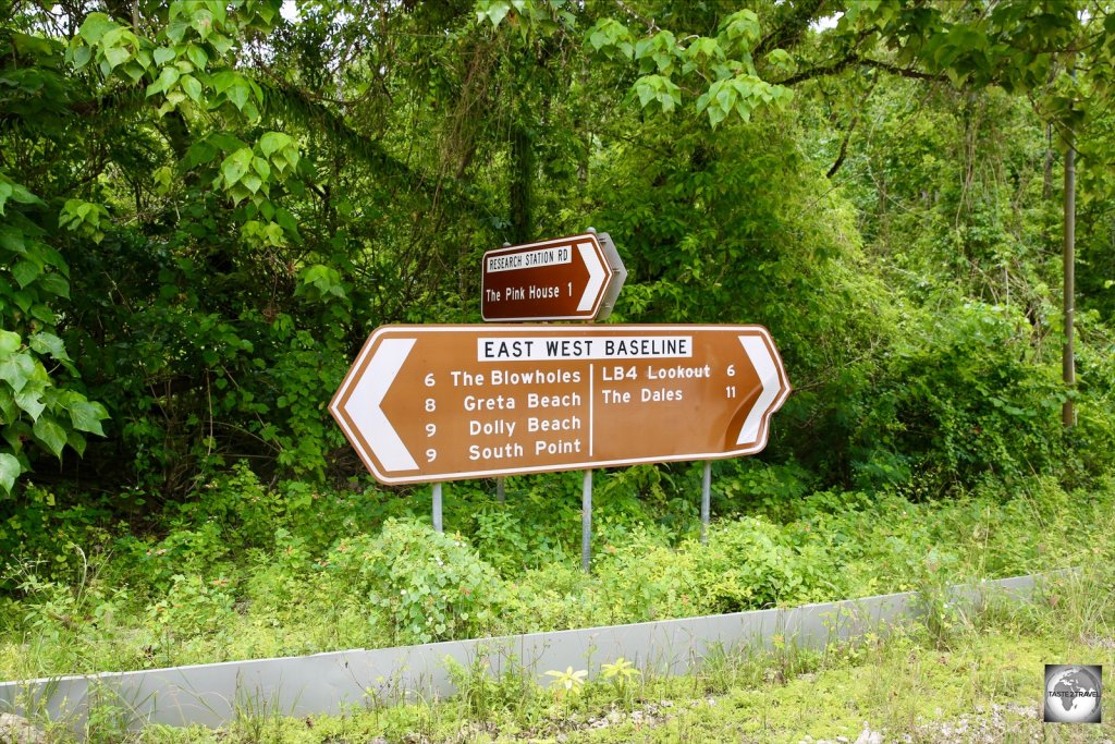 A road sign on Christmas Island.