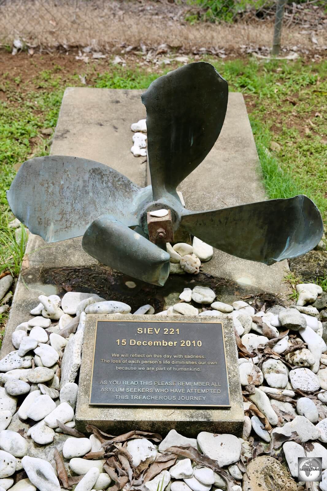 The SIEV 221 memorial on Christmas Island.