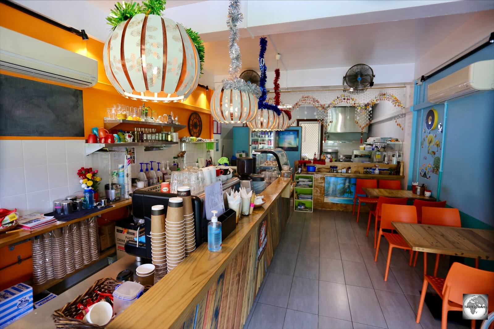 The interior of <i>Smash Espresso bar</i>, the most popular café on Christmas Island.