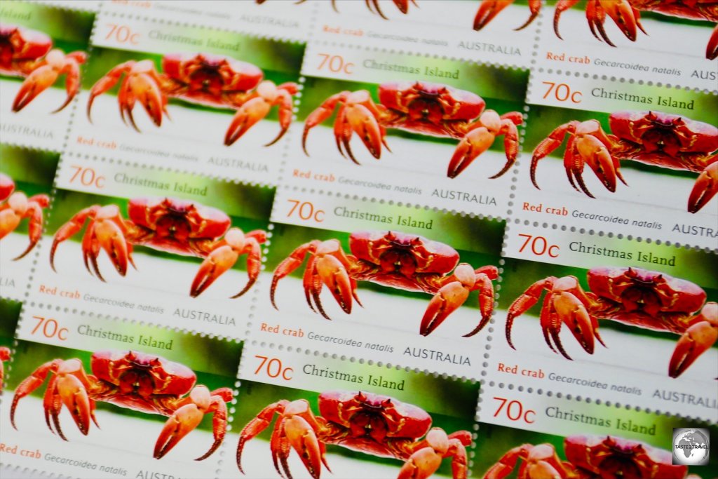 The stamps of Christmas Island feature the rich fauna and flora of the island.