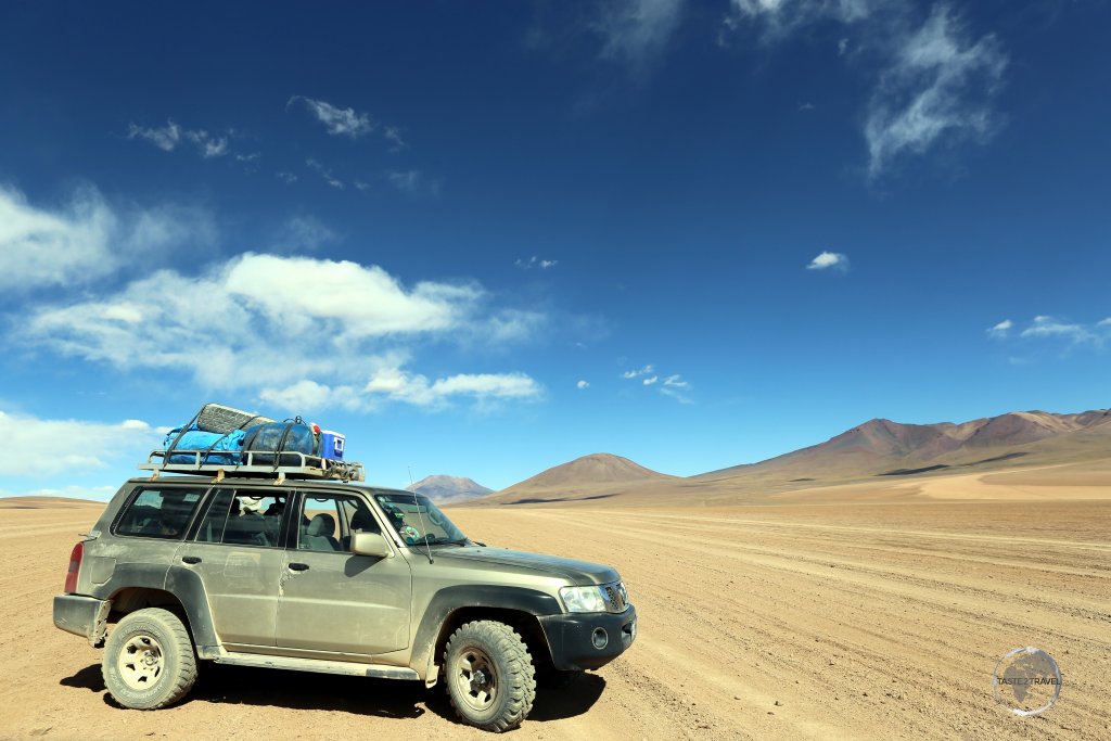 Our 4WD, which transported us for 3 days through the remote, high-altitude landscapes of the 'Salar de Uyuni' and the Bolivian altiplano.