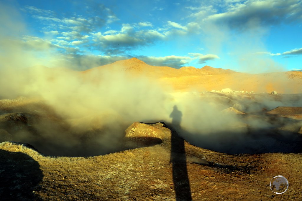 A highlight of the Eduardo Avaroa Reserve in Bolivia, 'Sol de Mañana' (Morning Sun) is a place of intense volcanic activity where visitors are free to wander at will.