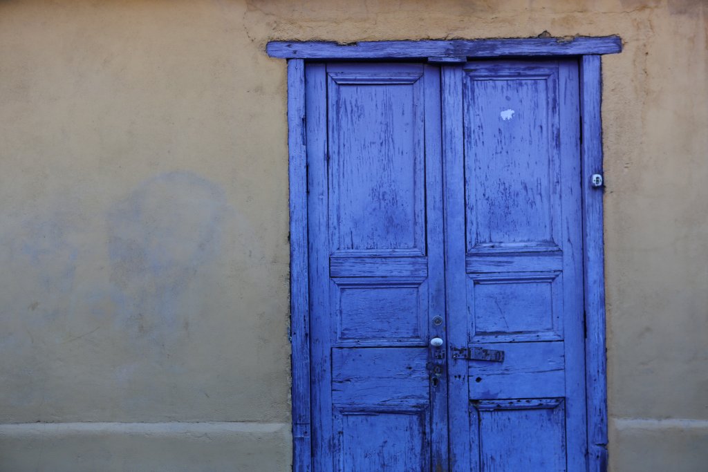 Detail of a doorway in the old town of San Pedro de Atacama, which lies in the far north of Chile, near the border of Bolivia.
