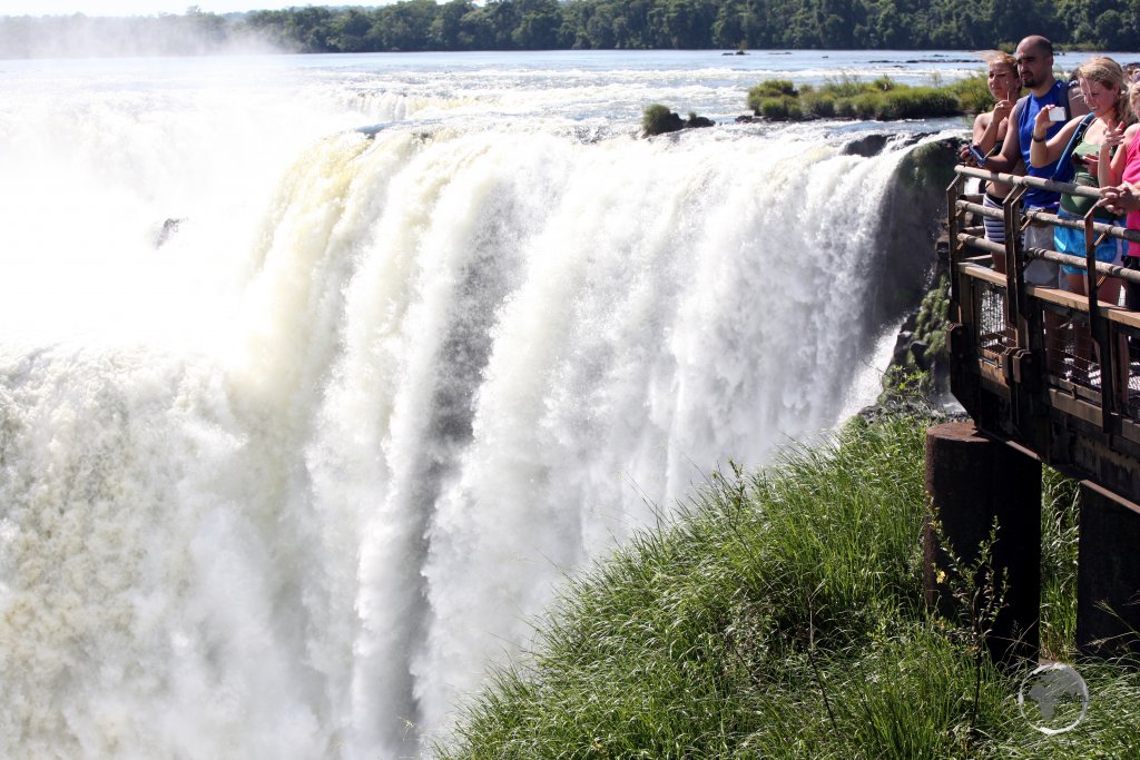 Visitors on the Argentine side of Iguazú Falls.