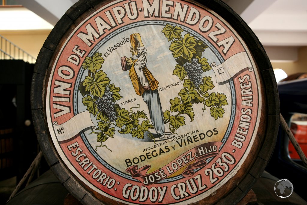 A display at Bodegas Lopez in Mendoza, the largest wine producing region in Argentina.