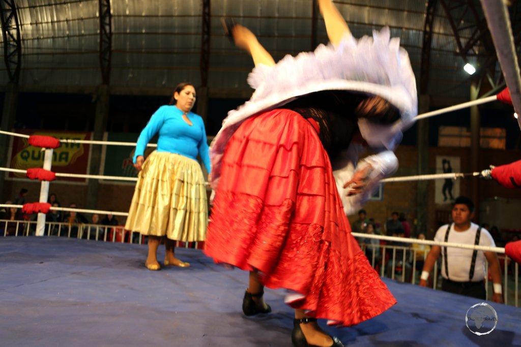 True to its historical roots, Cholita wrestling is a theatrical representation of domestic violence. Matches typically begin with a male villain attacking a female victim, with the female prevailing.