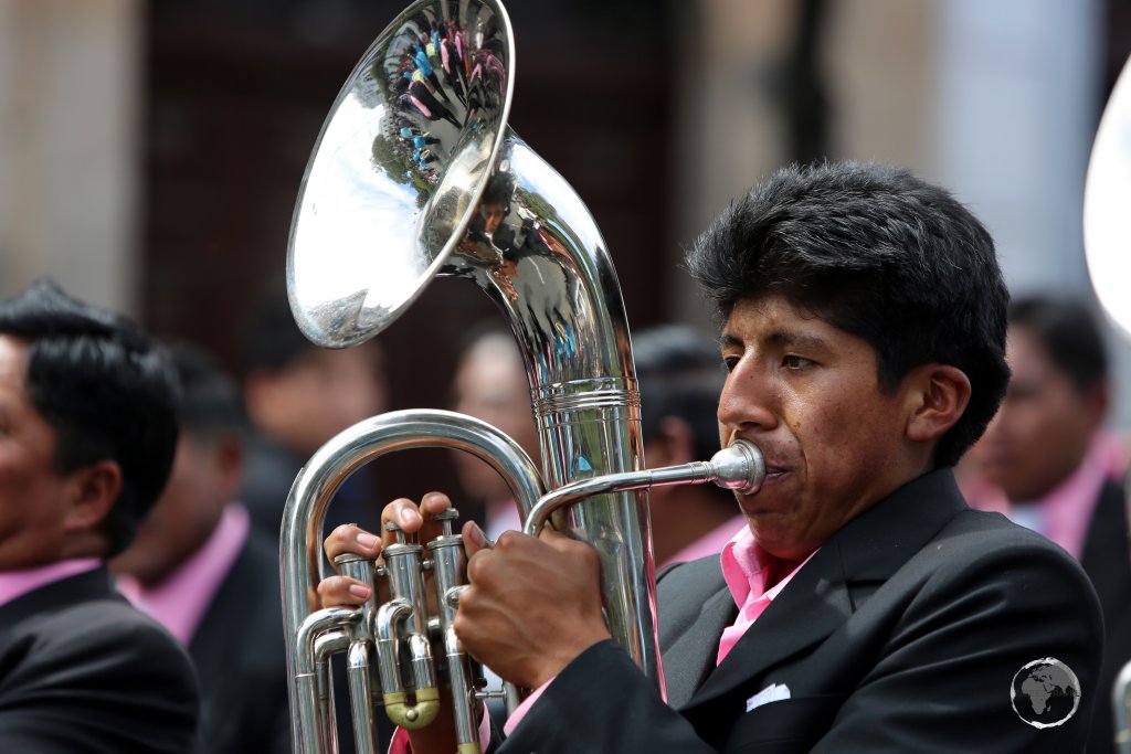 Music is an integral part of the 'Fiesta de la Virgen de Guadalupe', which is provided by numerous marching bands, whose members are always formally dressed.