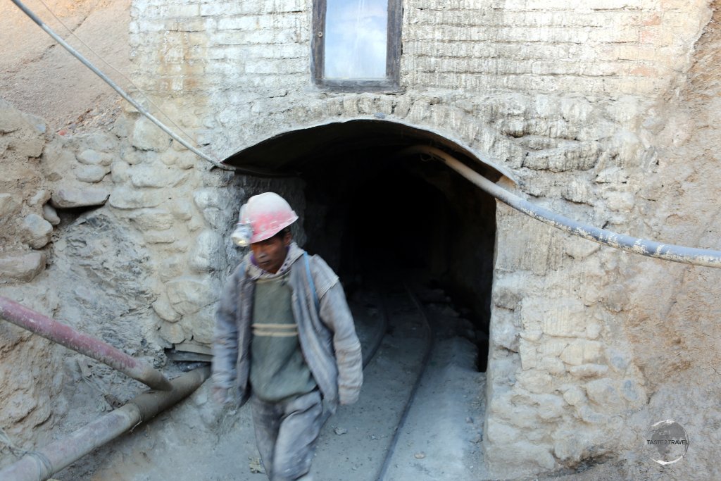 Entering the silver mine at Cerro Rico. Our tour, which lasted about 2 hours, took us deep underground into the tightest recesses of the mine and included a dynamite explosion.
