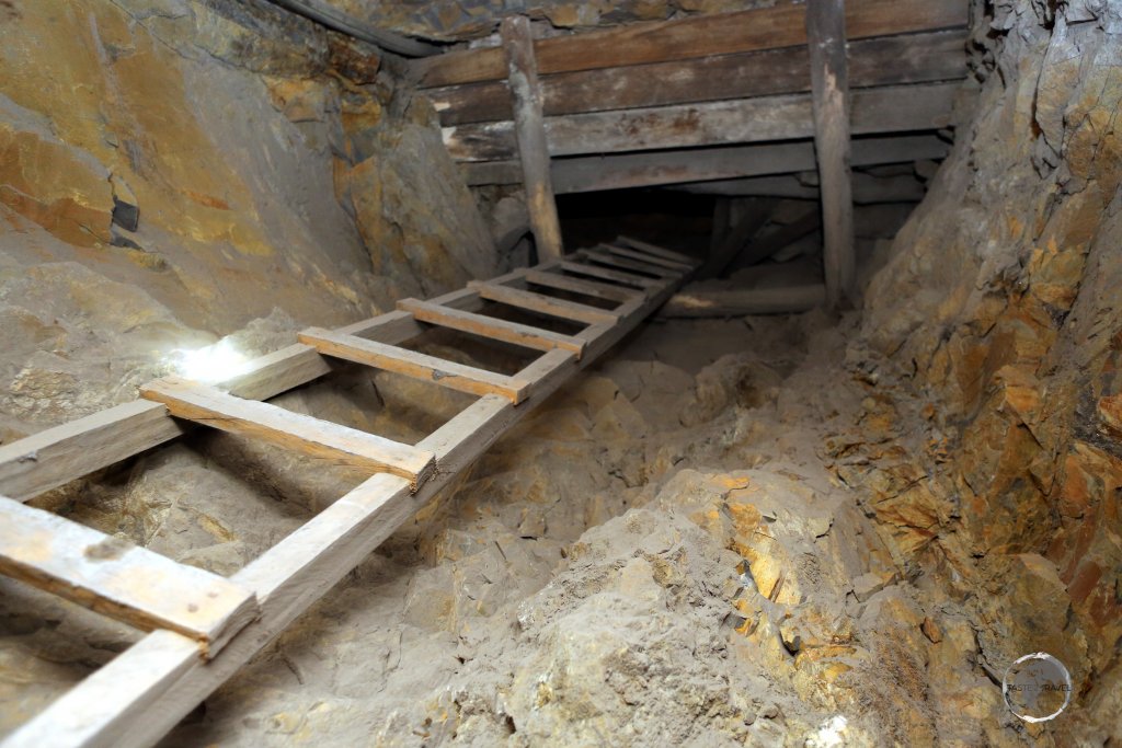 We descended to deeper levels of the mine via these wooden ladders. The deeper you went, the tighter the space. Not a place for claustrophobics!