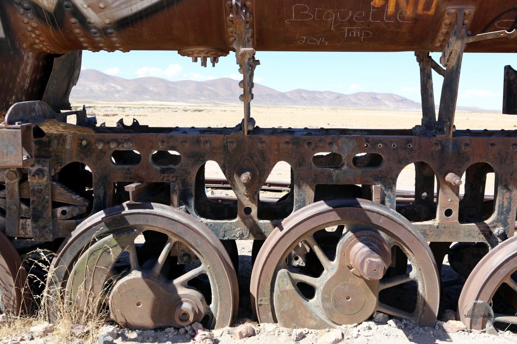 The salt winds that blow over Uyuni from the neighbouring salt plain - the world’s largest - have corroded the metal on the trains.