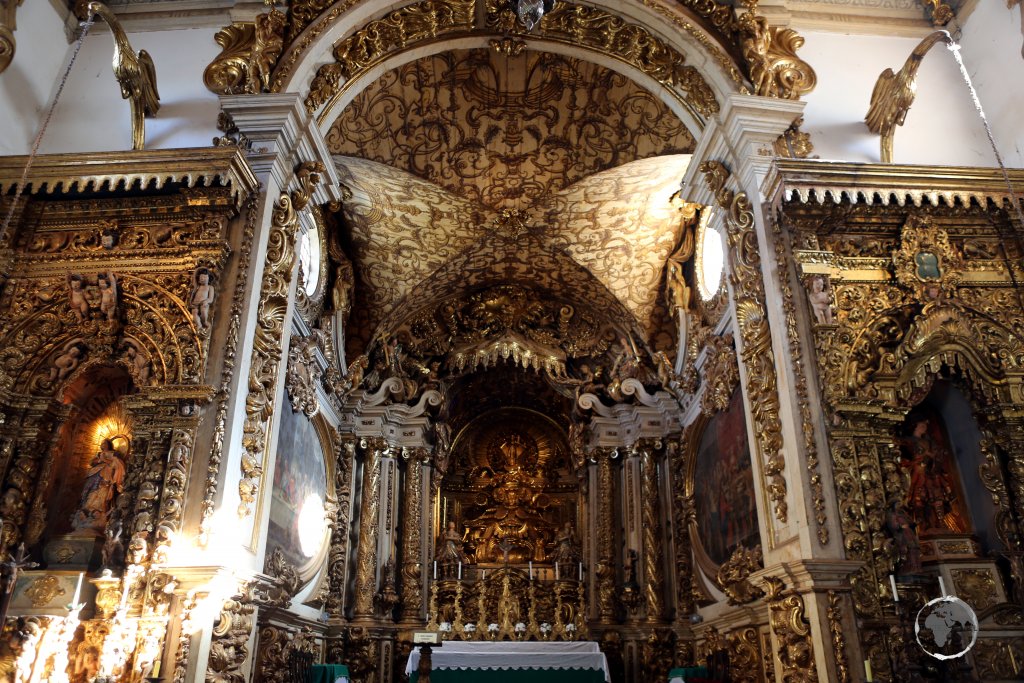 An interior view of the Matriz de Santo Antonio Church, a highlight of the historic town of Tiradentes, Minas Gerais state.