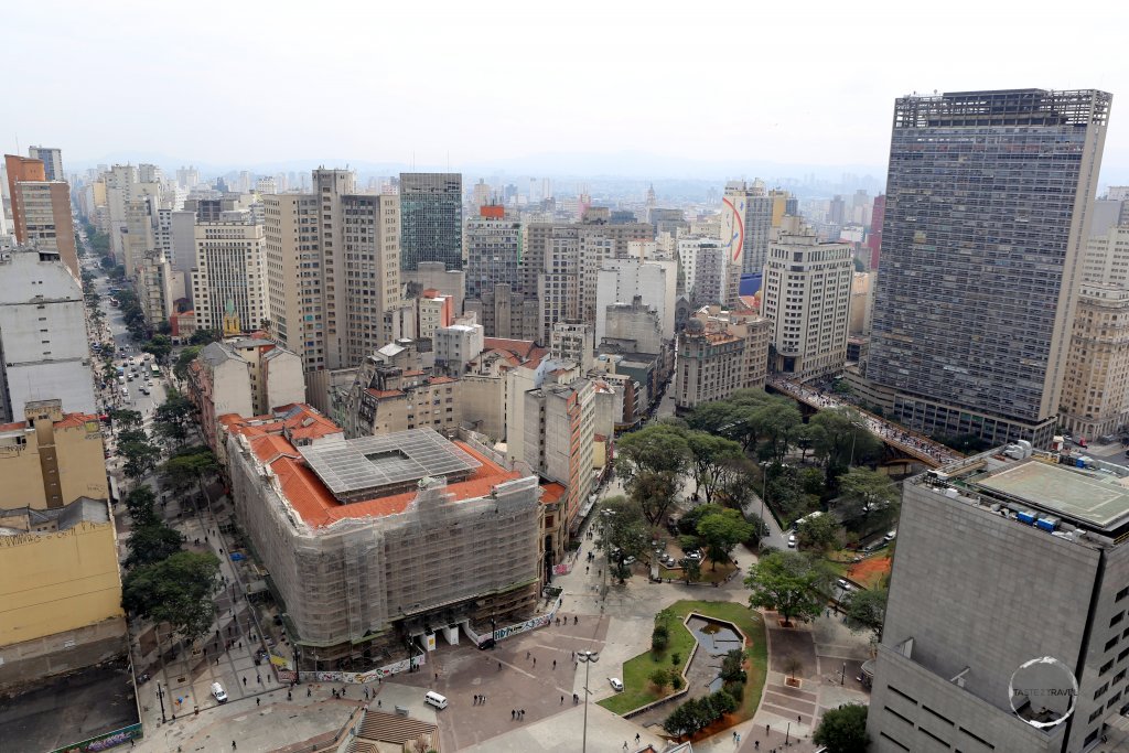 Panoramic views of downtown Sao Paulo from the top of the Martinelli Building.