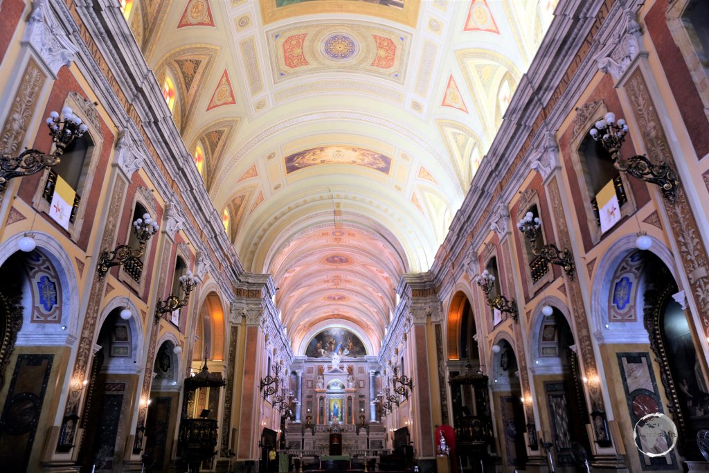 The interior of Our Lady of Grace Cathedral (also called Belém Cathedral), which is located in the old quarter of the city in Belém in Brazil.