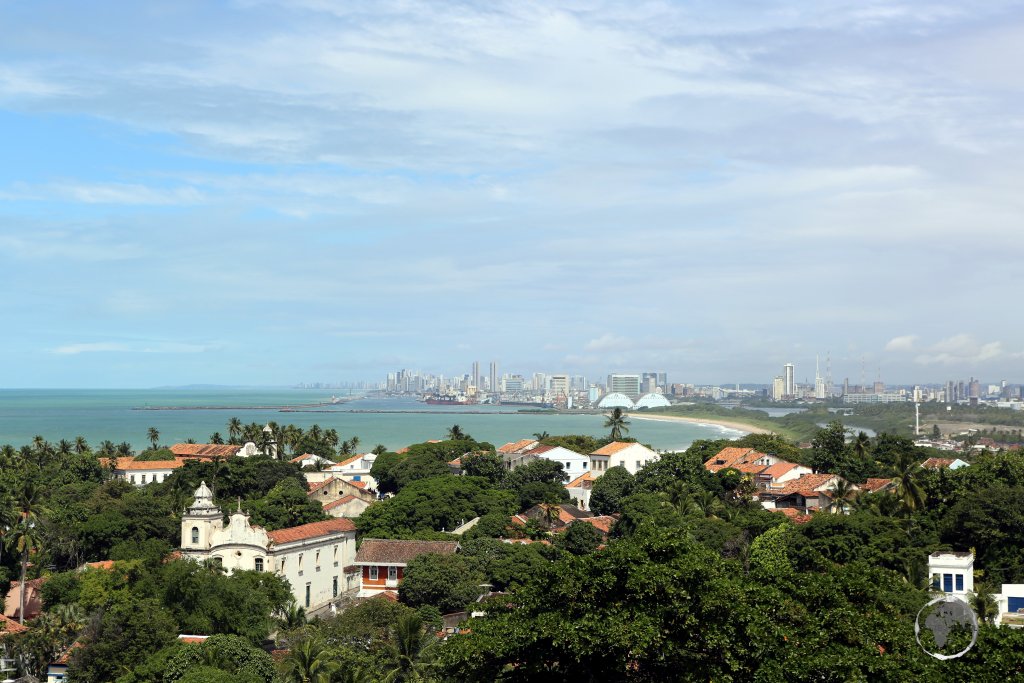 A panoramic view of historic Olinda, with bustling Recife, the capital of Brazil’s north-eastern state of Pernambuco, in the background.