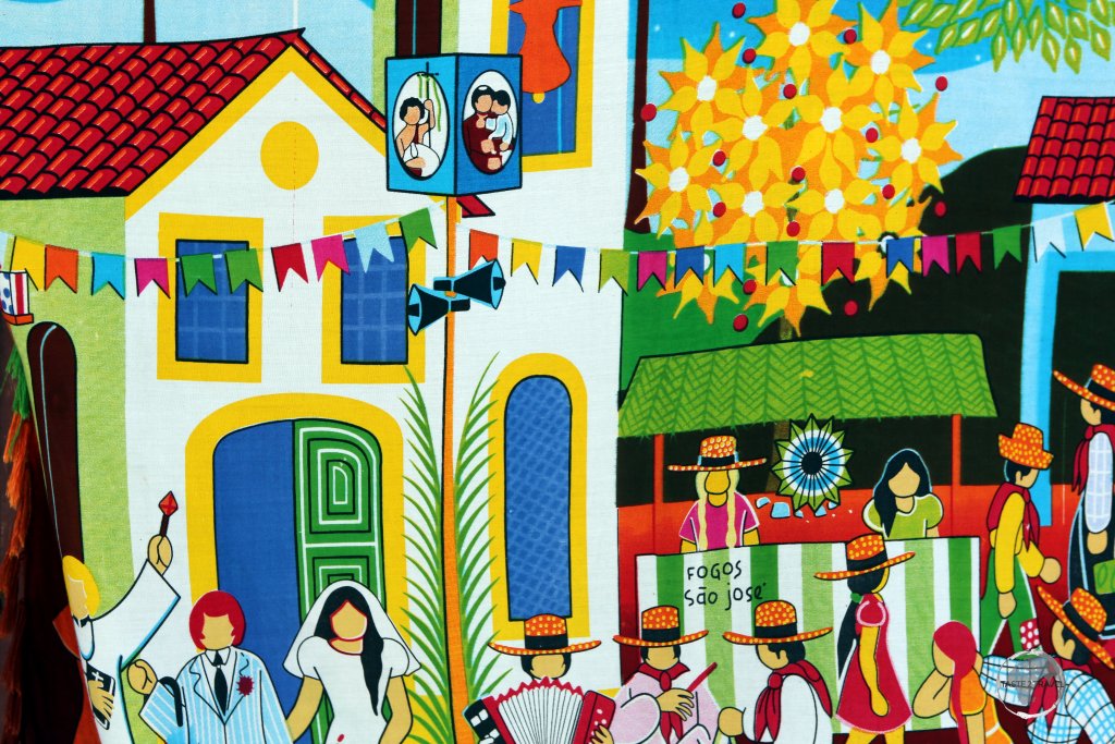Colourful art work in Olinda, an historic town in Pernambuco state, Brazil.