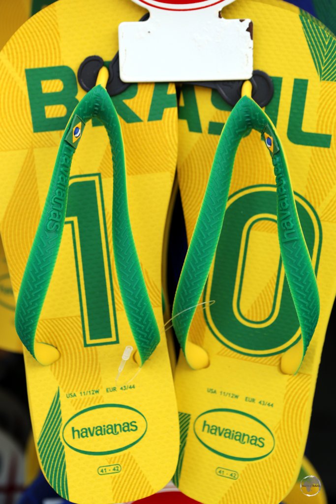 Brazilian Havaianas on sale at Praia do Forte.