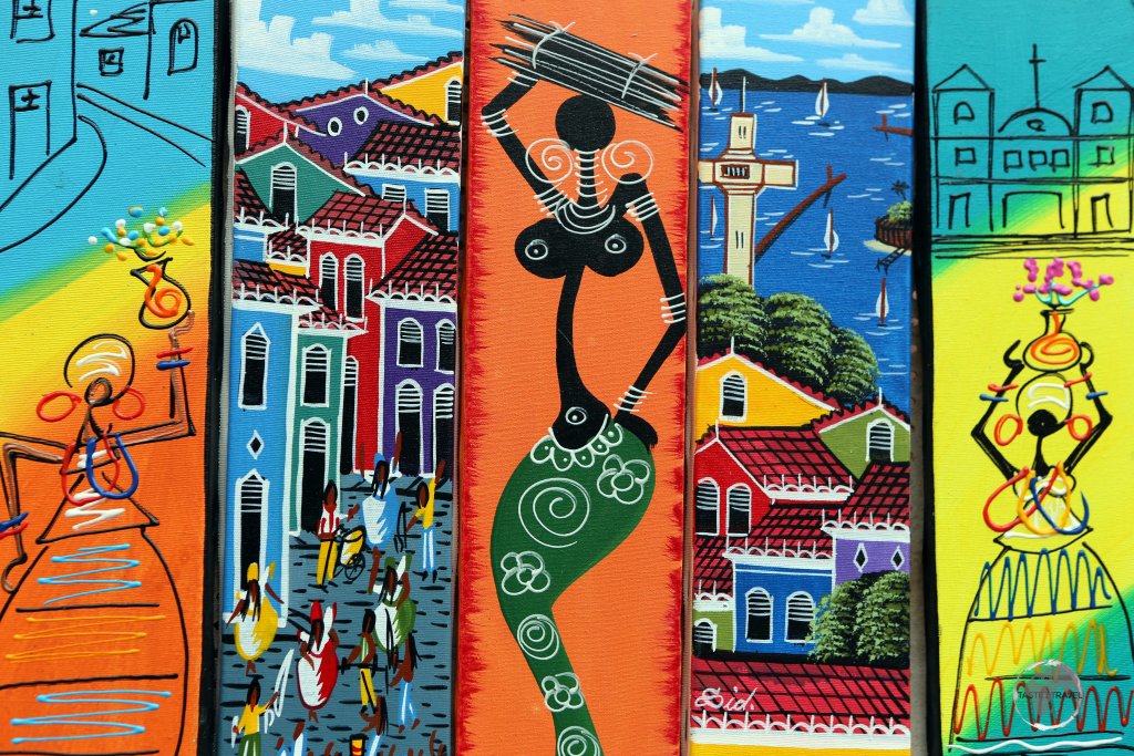 Colourful 'Afro-Brazilian' artwork in Salvador, an important Brazilian cultural centre.