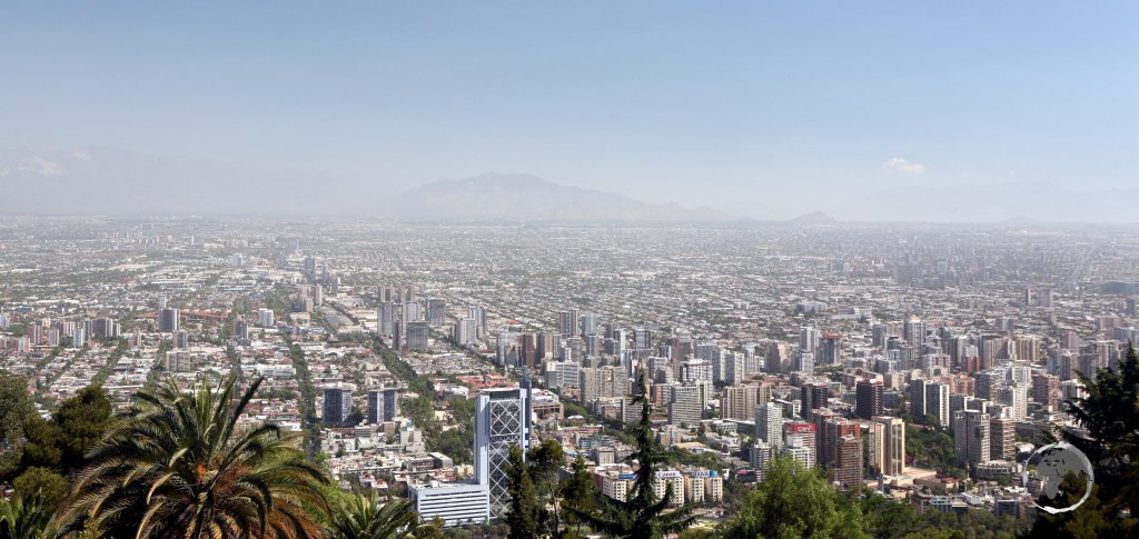 A view of Santiago, the capital of Chile and home to 5.6 million inhabitants, from San Cristóbal Hill.