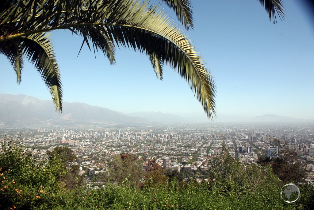 Santiago, Chile’s capital and largest city, sits in a valley surrounded by the snow-capped Andes and the Chilean Coast Range.