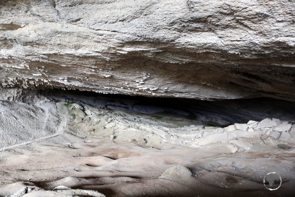 The large cavern at Mylodon cave, which is more than 200 metres deep, 80 metres wide and 30 metres high, was once used as shelter by long extinct, pre-historic animals.