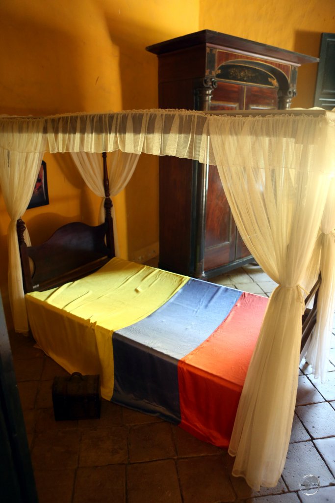 This bed at Quinta de San Pedro Alejandrino in Santa Marta, is where the famed Liberator, Simón Bolívar, spent his last days before dying from tuberculosis.
