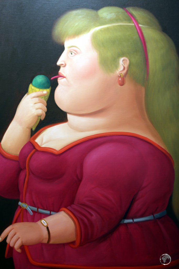 "Girl Eating An Ice Cream" by Colombian artist Fernando Botero, one of many works on display at the Museo Botero in Bogota, the capital of Colombia.