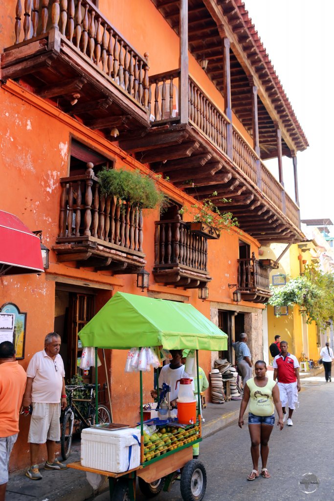 A lemonade seller inside the walls of Cartagena old town, one of the most engaging of Colombia's cities.