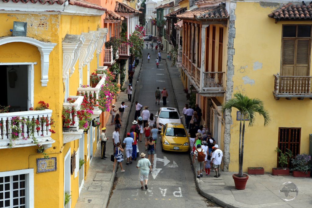 A view of Cartagena old town which is registered as a UNESCO World Heritage site.