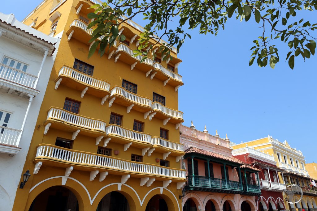 A view of Plaza de los Coches, which lies in the heart of Cartagena old town.