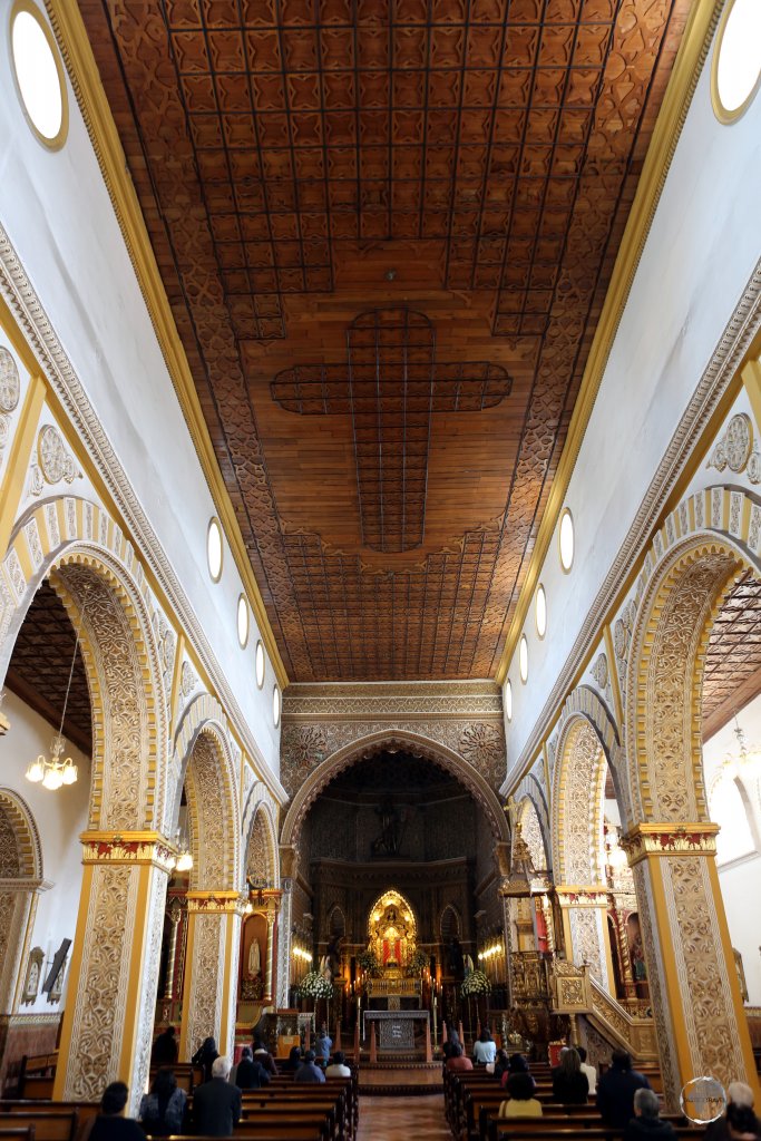 The central nave of the 'Templo de San Juan Bautista', which was the first cathedral constructed (in 1559) in the southern Colombian city of Pasto.