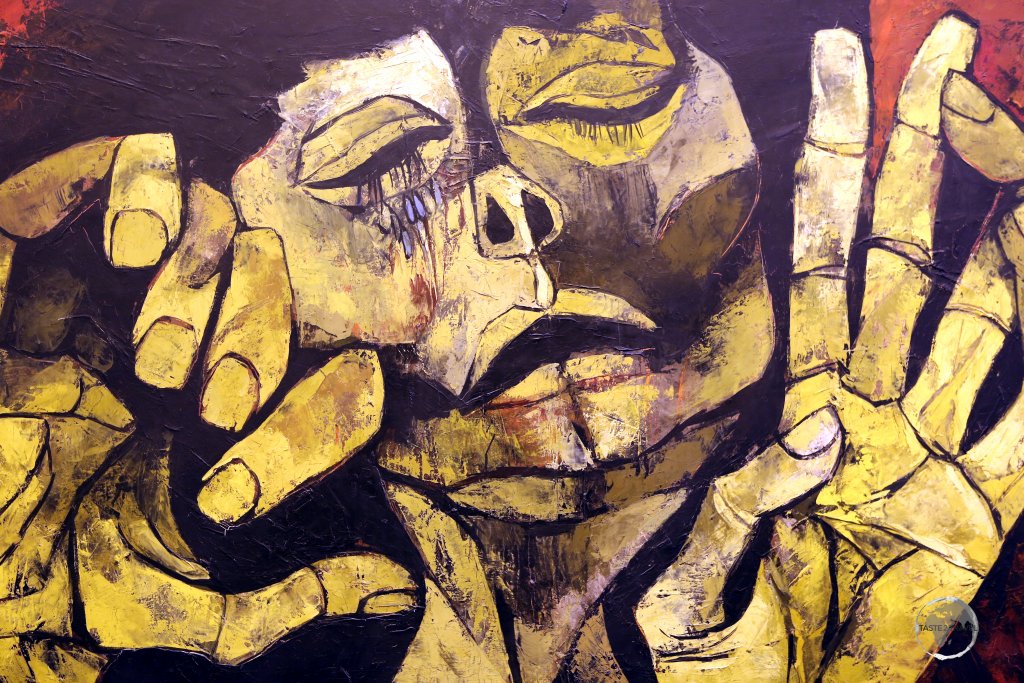 'Homenaje a Nicaragua' was painted by Guayasamín in 1986.