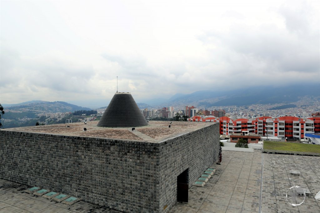 A view of La Capilla del Hombre ("The Chapel of Man"), a museum which houses artworks by famous Ecuadorian artist Guayasamín.