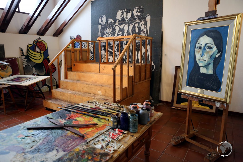 A view of Guayasamín's studio, inside his former home at the Casa Museo Guayasamín.